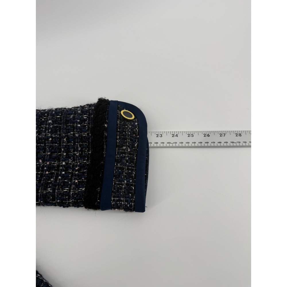 Tory Burch Annabelle Coat Size 8 Navy tweed wool blend - Picture 8 of 9